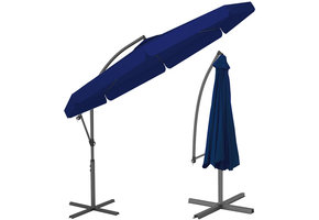 Zweefparasol - Ø 300cm - Verstelbaar & Waterdicht - Blauw