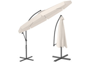 Zweefparasol - 300cm - Verstelbaar - Waterdicht - Stalen constructie - Ventilatie - Beige