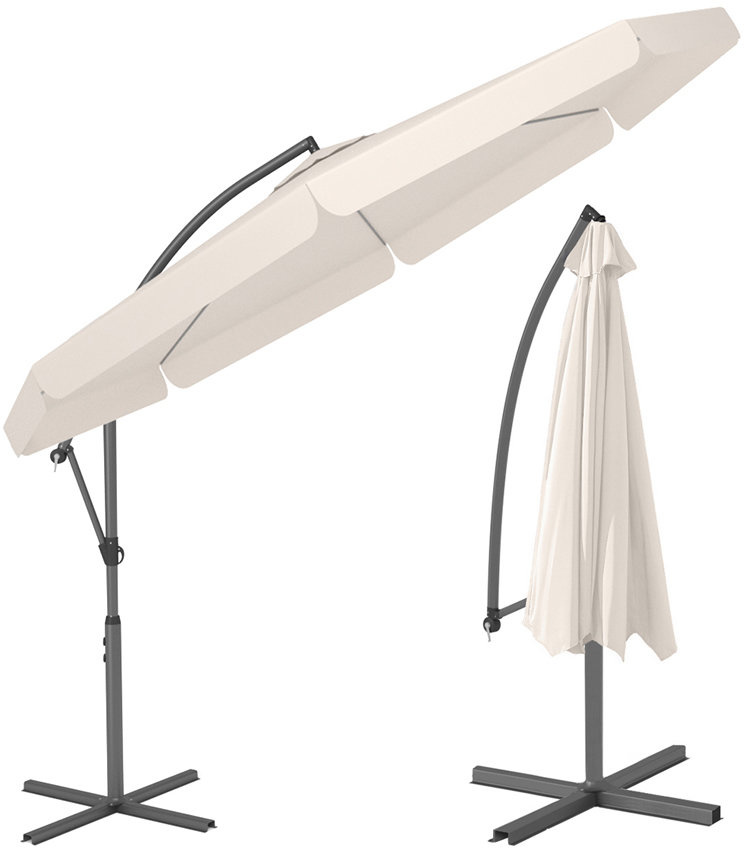 Zweefparasol - 300cm - Verstelbaar - Waterdicht - Stalen constructie - Ventilatie - Beige