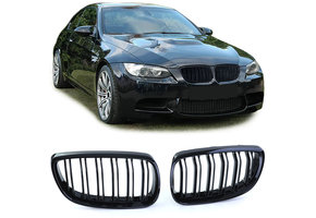 Grill nieren - geschikt voor BMW 3 Serie E92 E93 - Dubbele stang - Glans zwart