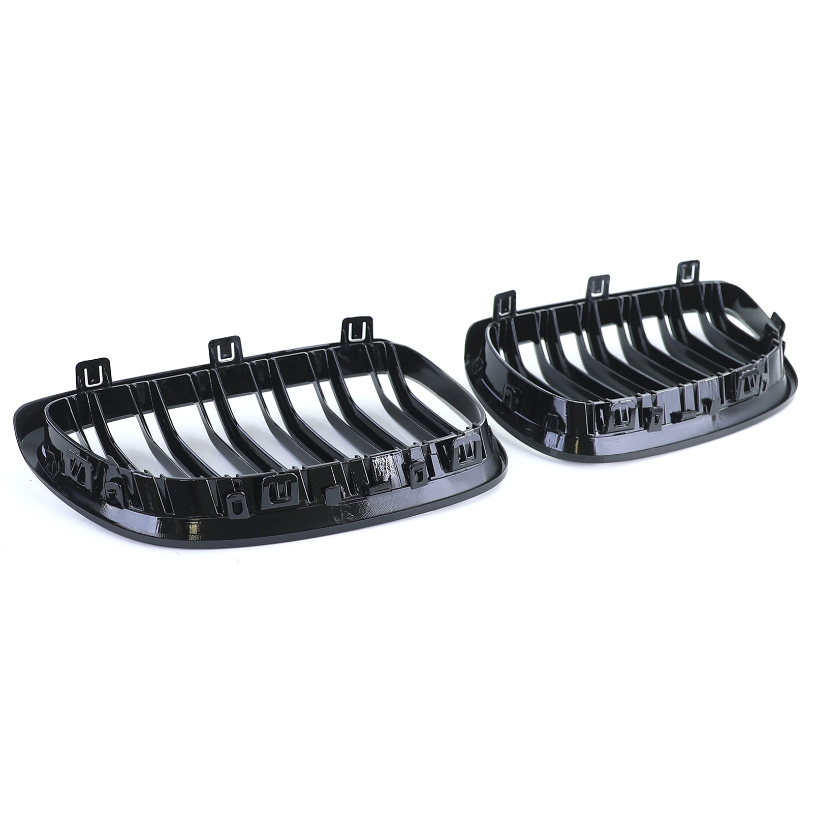 Grill nieren - geschikt voor BMW 3 Serie E92 E93 - Dubbele stang - Glans zwart