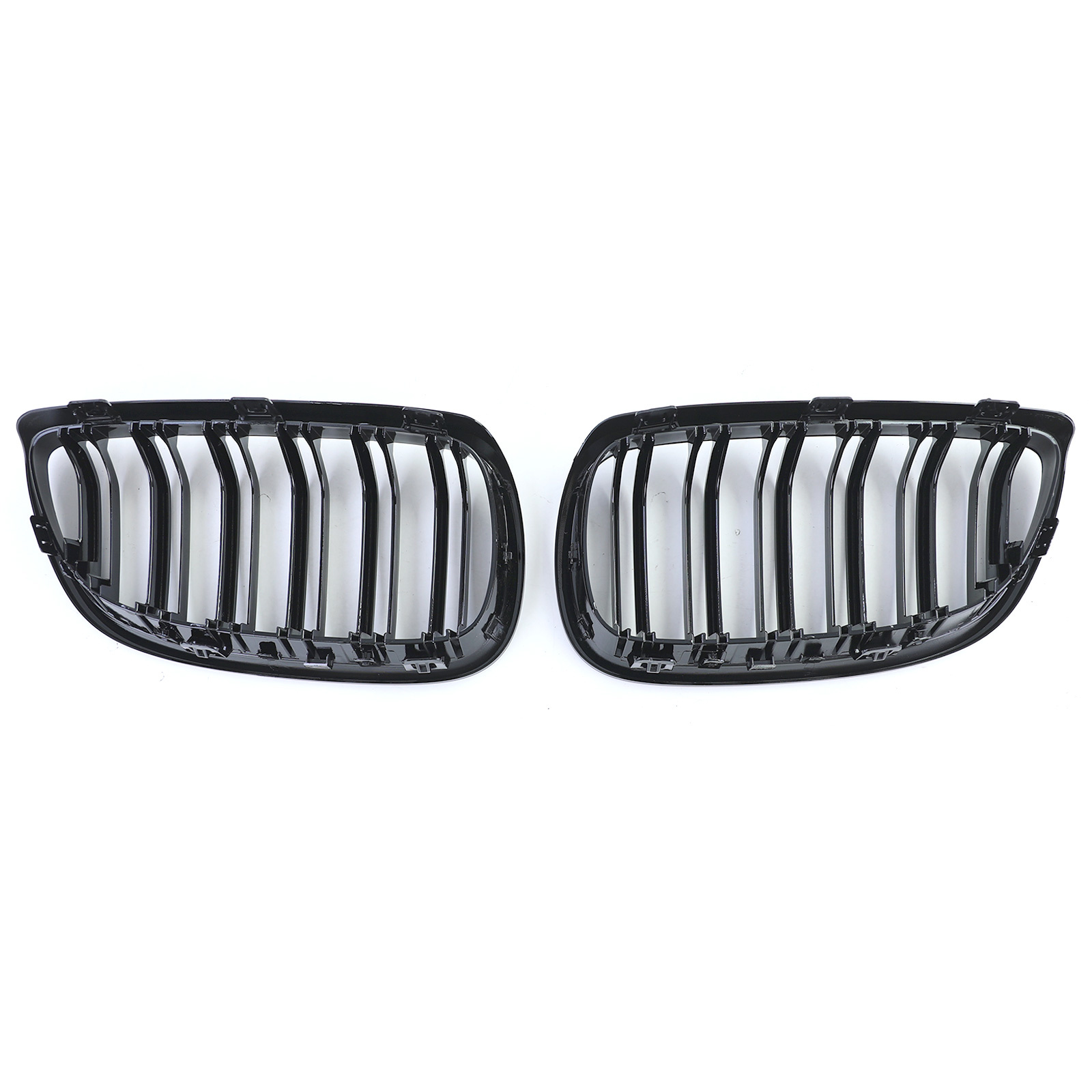 Grill nieren - geschikt voor BMW 3 Serie E92 E93 - Dubbele stang - Glans zwart