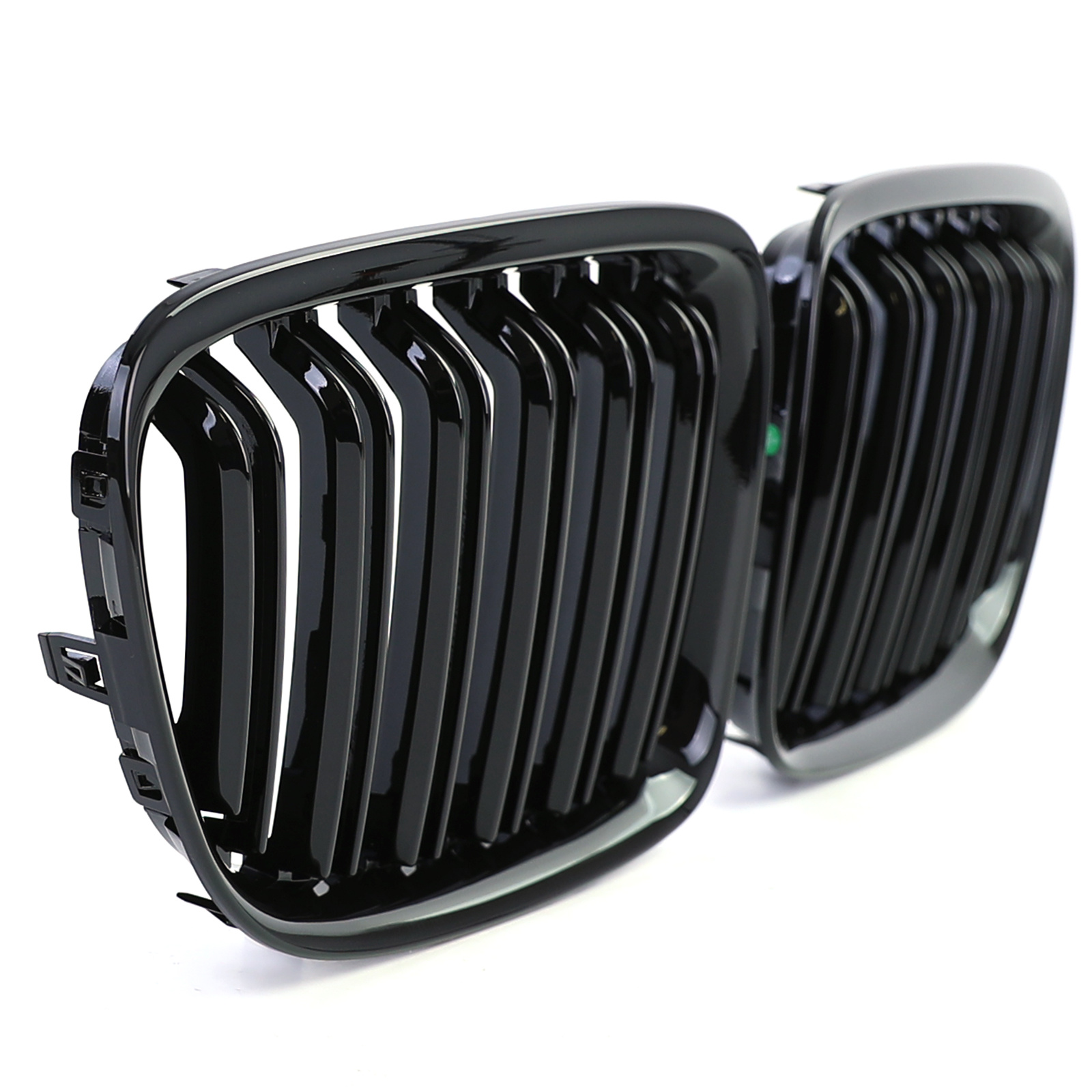 Grill Nieren geschikt voor BMW X1 E84 0-15 - Dubbele Brug - Glanzend Zwart