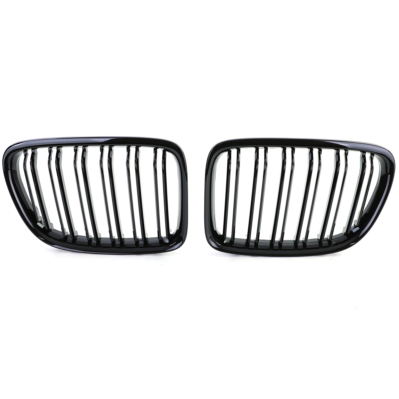 Grill Nieren geschikt voor BMW X1 E84 0-15 - Dubbele Brug - Glanzend Zwart