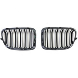 Grill Nieren geschikt voor BMW X1 E84 0-15 - Dubbele Brug - Glanzend Zwart