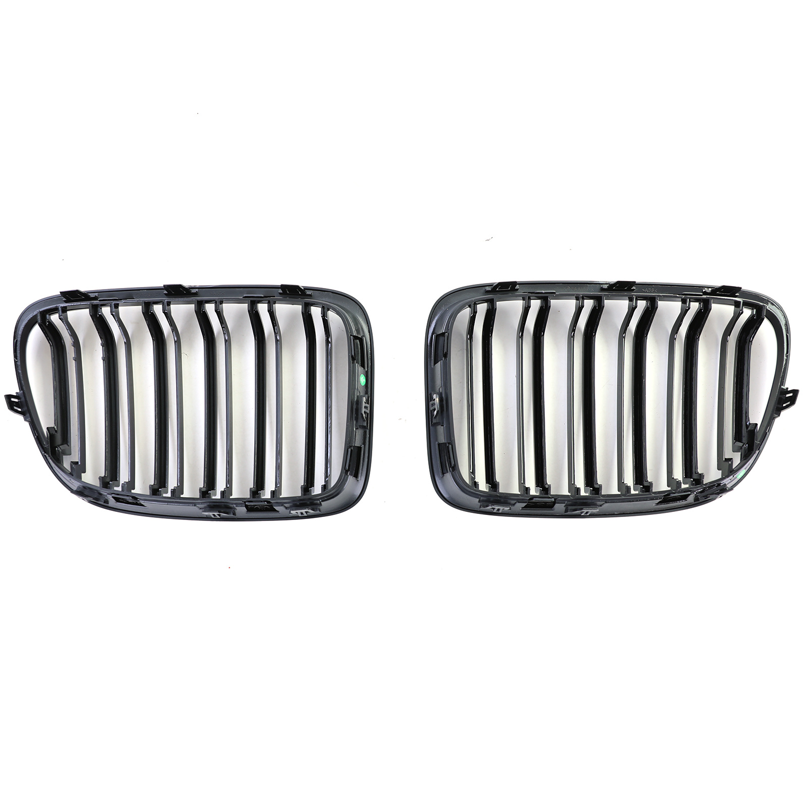 Grill Nieren geschikt voor BMW X1 E84 0-15 - Dubbele Brug - Glanzend Zwart