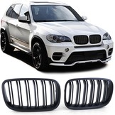 Grill nieren geschikt voor BMW X5 E70 X6 E71 - Dubbele stang - Performance zwart mat