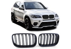 Grill nieren geschikt voor BMW X5 E70 X6 E71 - Dubbele stang - Performance zwart mat
