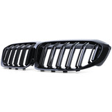 Grill Nieren geschikt voor BMW 3 Serie G20 G21 - Dubbele stang - Zwart glans