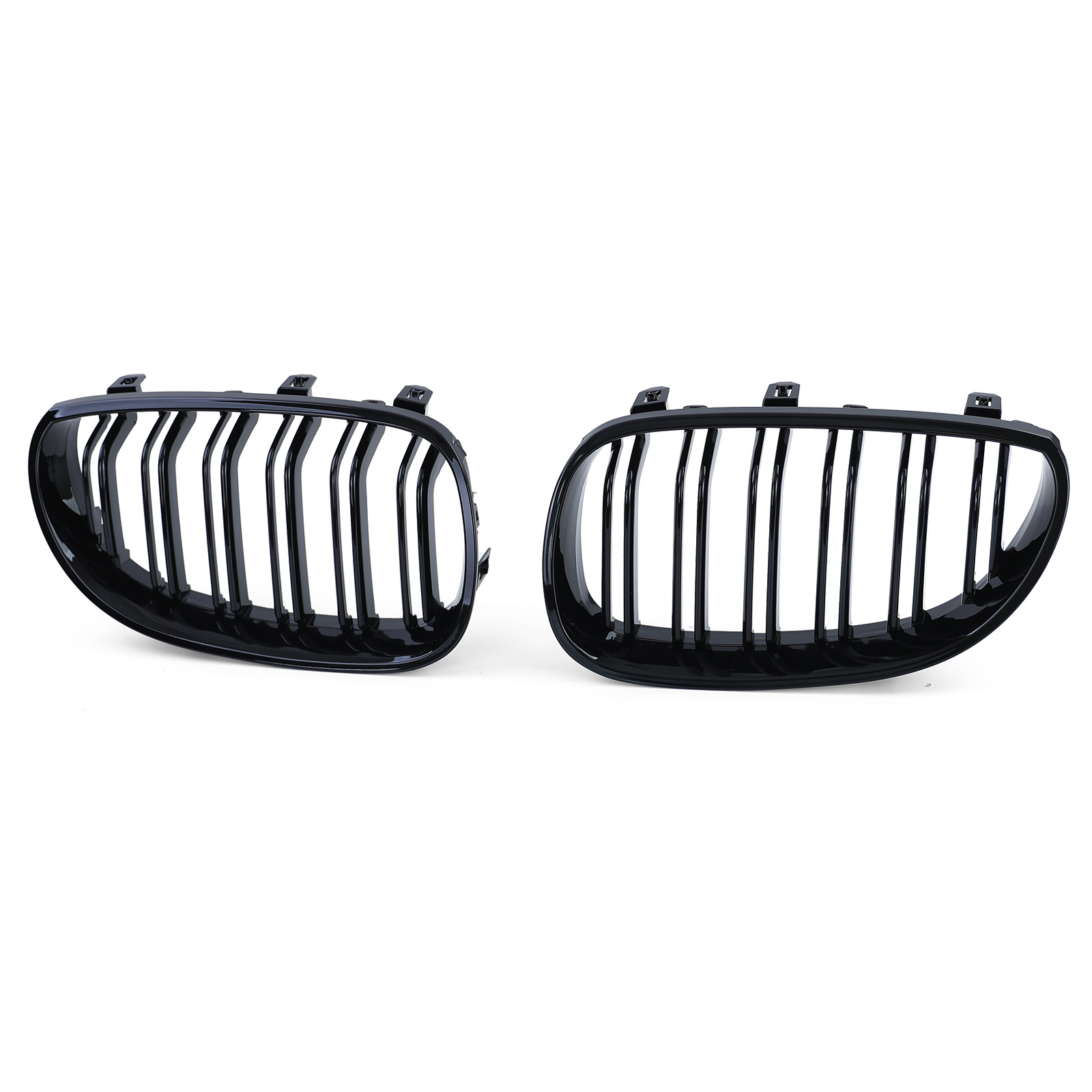 Grill nieren - BMW 5 serie E60 E61 03-10 - Dubbele stang - Zwart glans