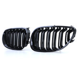 Grill nieren geschikt voor BMW 5 serie E60 E61 03-10 - Dubbele stang - Zwart glans