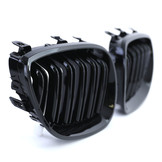 Grill nieren - BMW 5 serie E60 E61 03-10 - Dubbele stang - Zwart glans