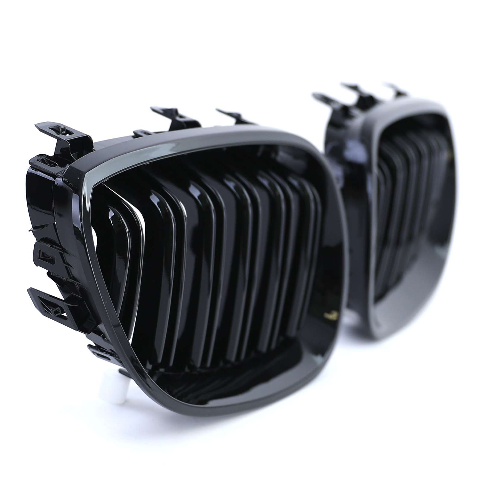 Grill nieren geschikt voor BMW 5 serie E60 E61 03-10 - Dubbele stang - Zwart glans