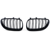 Grill nieren geschikt voor BMW 5 serie E60 E61 03-10 - Dubbele stang - Zwart glans