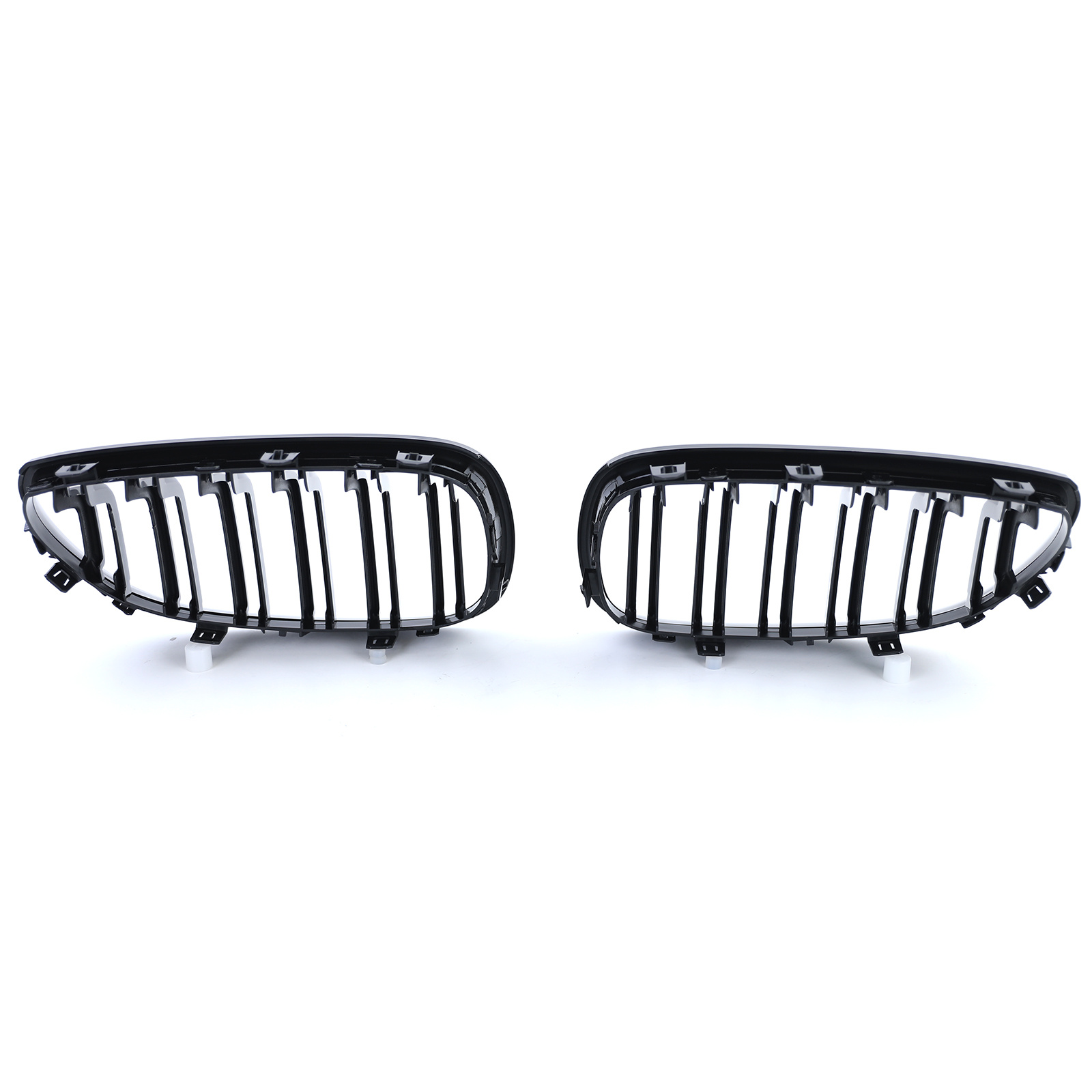 Grill nieren geschikt voor BMW 5 serie E60 E61 03-10 - Dubbele stang - Zwart glans