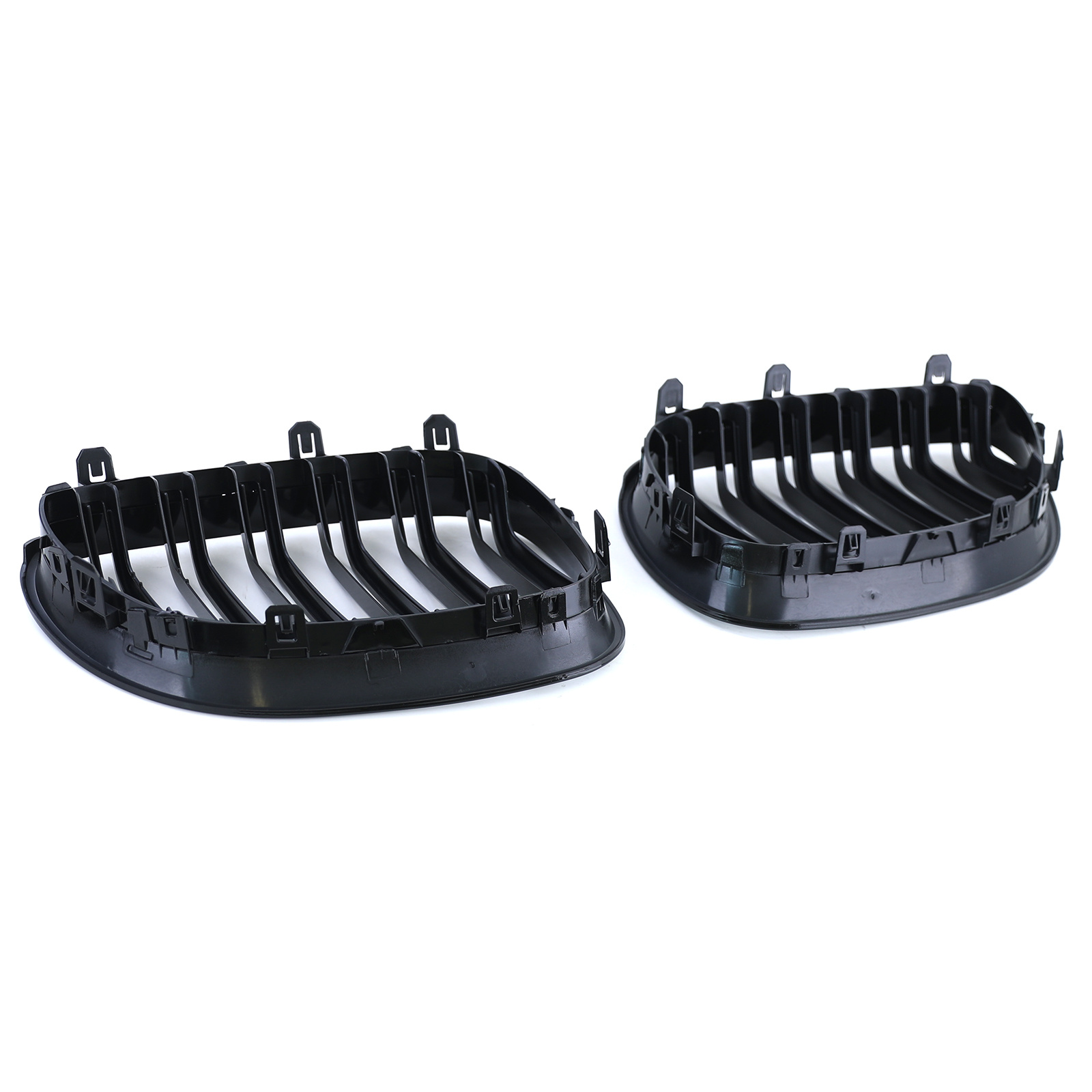 Grill nieren geschikt voor BMW 5 serie E60 E61 03-10 - Dubbele stang - Zwart glans