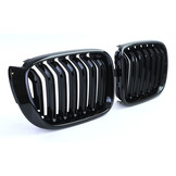 Grill nieren geschikt voor BMW X3 F25 X4 F26 - Dubbele stang - Zwarte glans