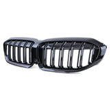 Grill nieren - geschikt voor BMW 3 Serie G20 G21 - Dubbele stang - Zwart glans