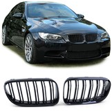 Grill nieren geschikt voor BMW 3 Serie E92 E93 - Dubbele stang - Zwart glans