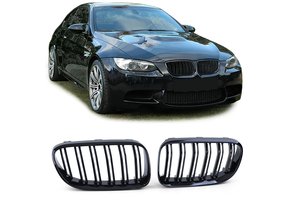 Grill nieren geschikt voor BMW 3 Serie E92 E93 - Dubbele stang - Zwart glans