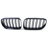 Grill nieren geschikt voor BMW 3 Serie E92 E93 - Dubbele stang - Zwart glans