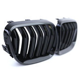 Grill nieren geschikt voor BMW 3 Serie E92 E93 - Dubbele stang - Zwart glans