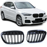 Grill nieren geschikt voor BMW X1 F48 14-19 - Sportief design - Zwarte glans