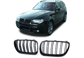 Grill nieren - geschikt voor BMW X3 E83 06-11 - Sportieve look - Dubbele stang