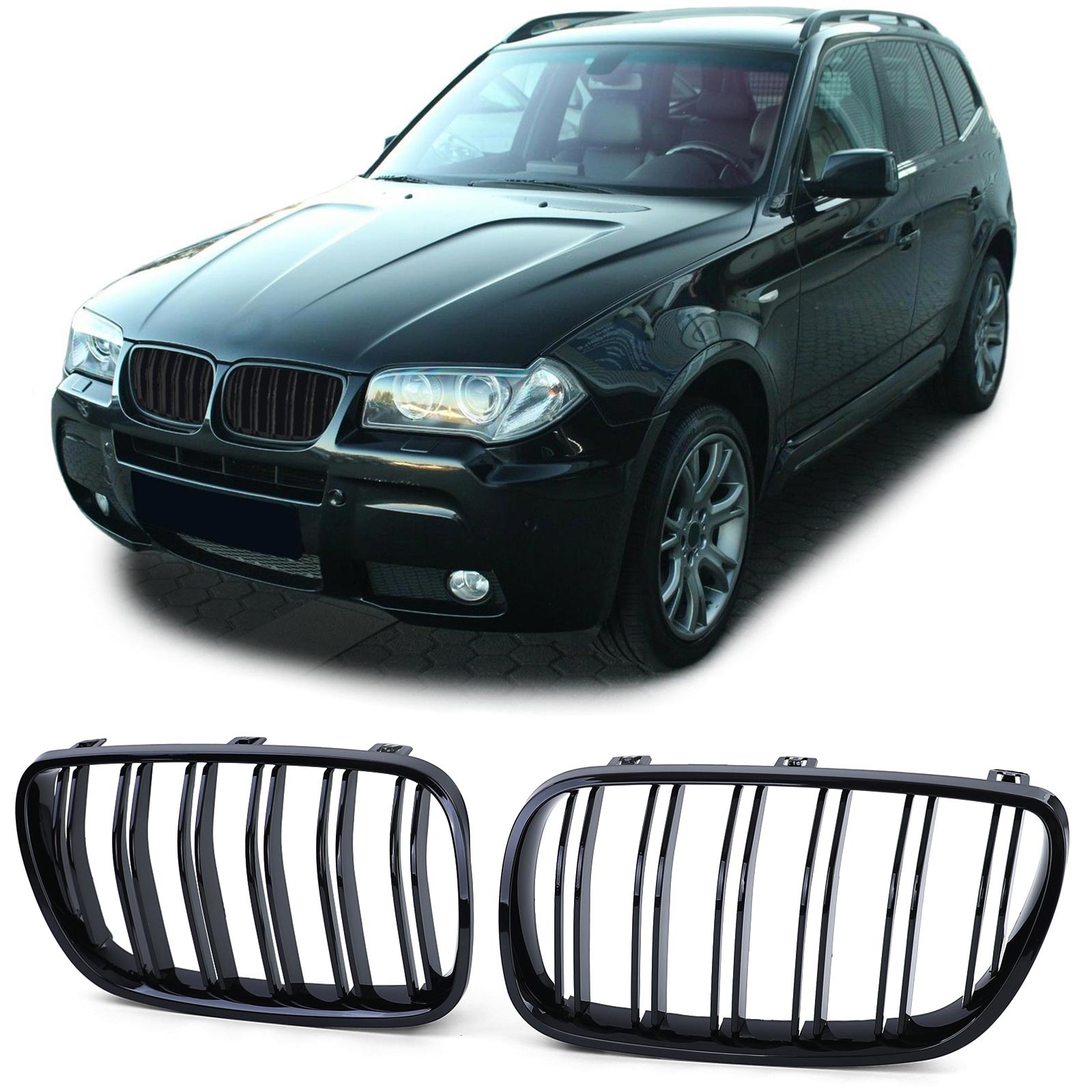 Grill nieren - BMW X3 E83 06-11 - Sportieve look - Dubbele stang
