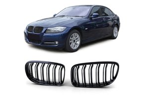 Grill nieren - BMW 3 Serie E90 E91 08-12 - Sportieve look - Zwart glans