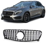 Autogrille - geschikt voor Mercedes GLA X156 13-16 - Zwart glans/chroom - Sportieve look