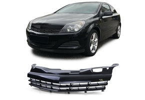 Autogrille geschikt voor Opel Astra H GTC TwinTop 05-10 - Badgeloos - Sportief Zwart