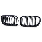 Sportgrille geschikt voor BMW 1 Serie F20 F21 15-19 - Dubbele stang - Zwart glans