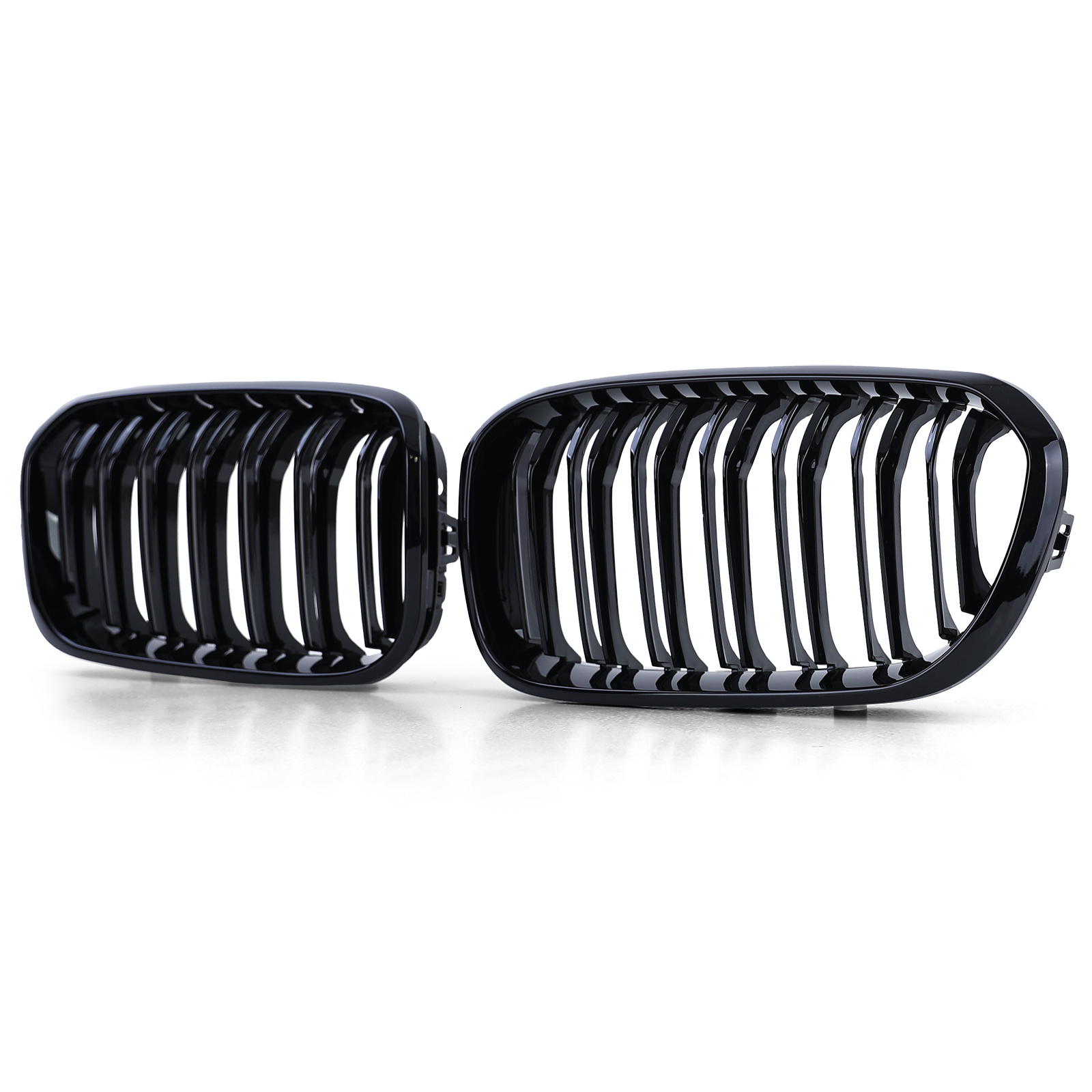 Sportgrille geschikt voor BMW 1 Serie F20 F21 15-19 - Dubbele stang - Zwart glans