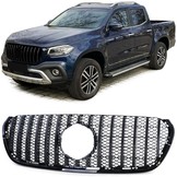 Autogrille geschikt voor Mercedes X-klasse W470 17-20 - Sportieve look - Glanzend zwart