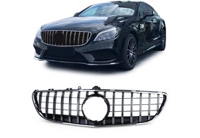 Autogrille geschikt voor Mercedes CLS C218 Facelift 14-18 - Chroom/Glans Zwart - Sport Optiek