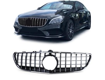 Autogrille - Mercedes CLS C218 Facelift 14-18 - Chroom/Glans Zwart - Sport Optiek
