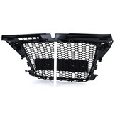 Honingraat grill - geschikt voor Audi A3 8P 08-13 - ZWART GLANS - Sportoptiek