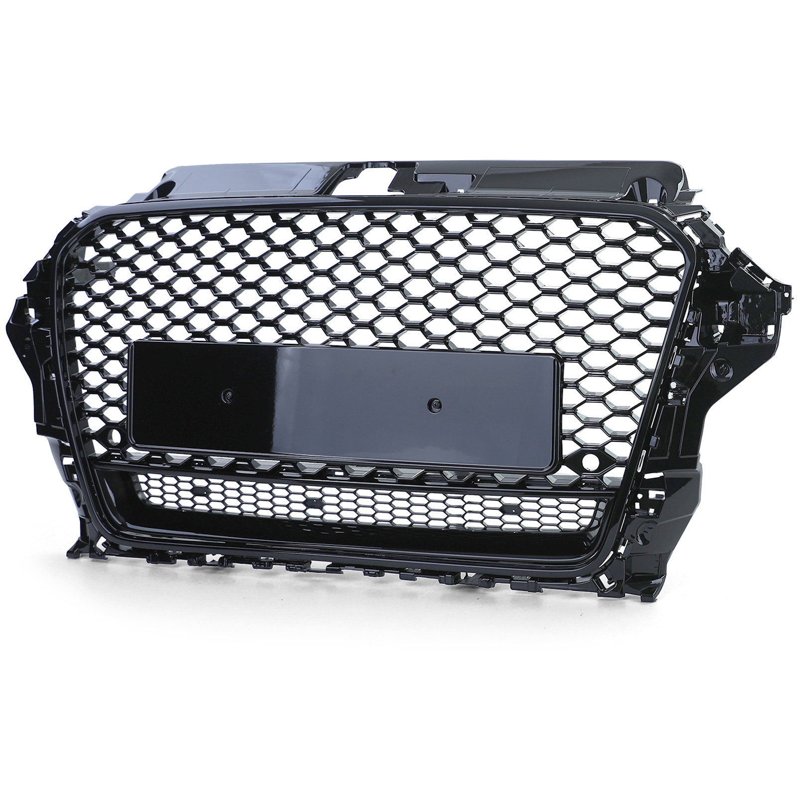 Honingraat grill - Audi A3 8V 12-16 - Badgeloos zwart glans - PDC.