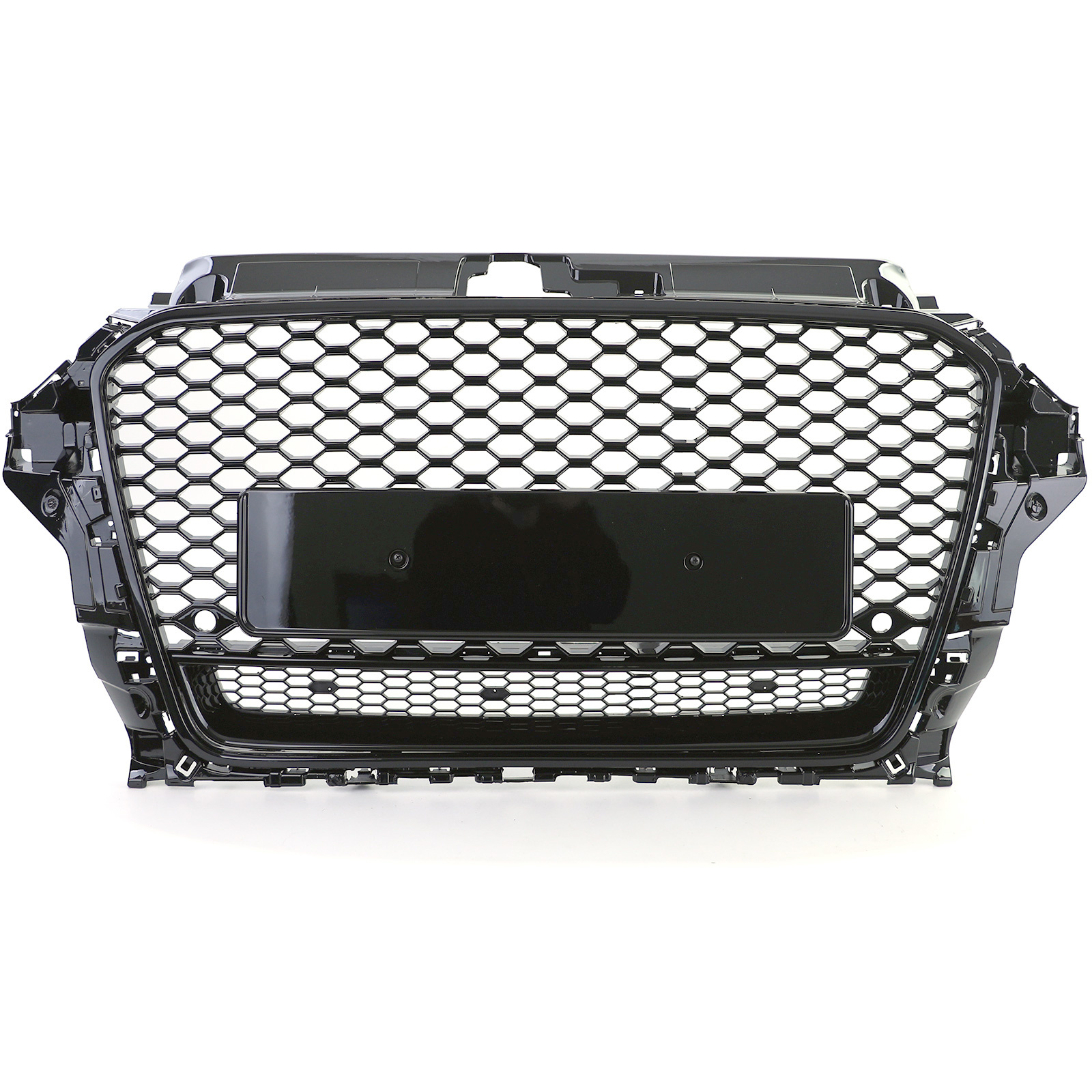 Honingraat grill - Audi A3 8V 12-16 - Badgeloos zwart glans - PDC.