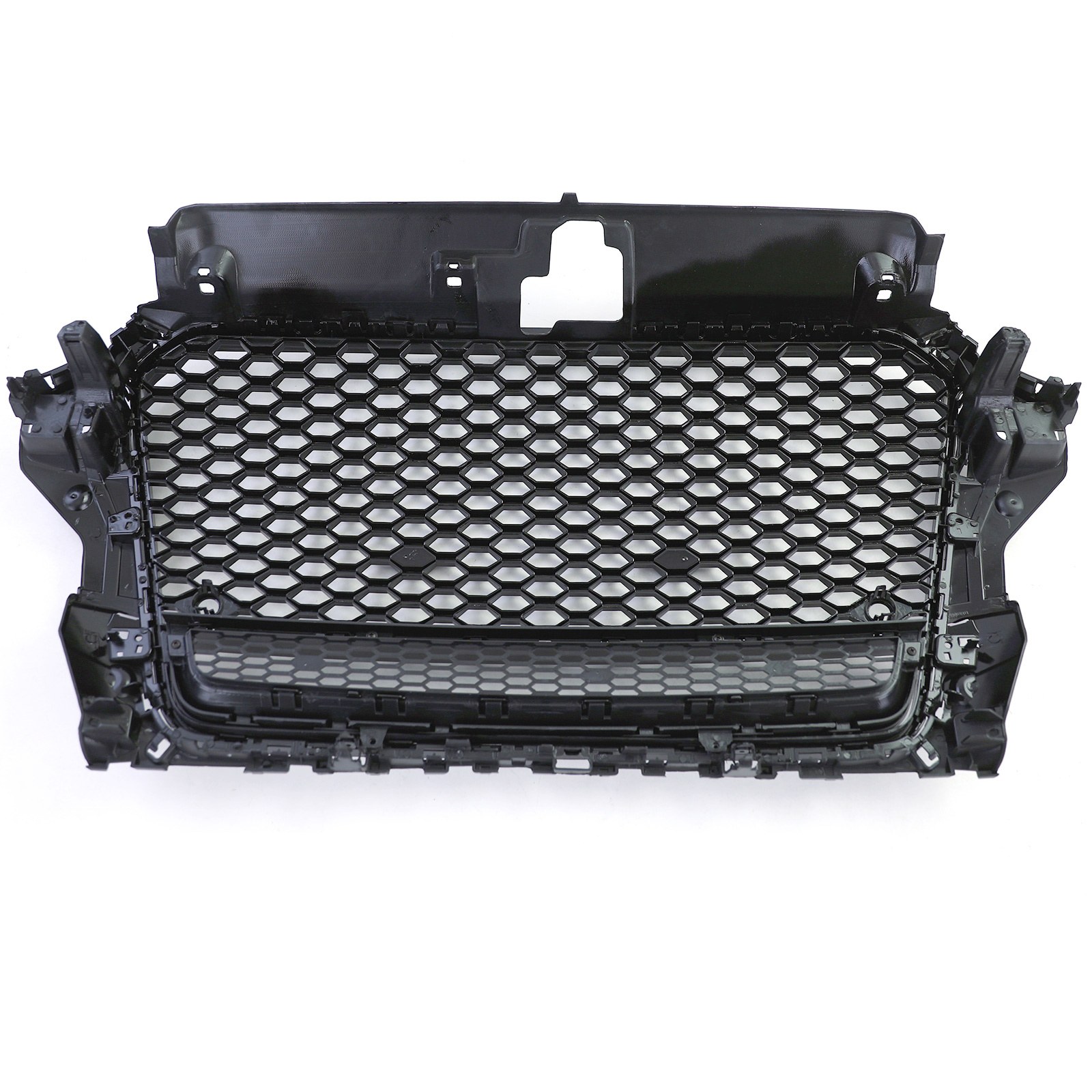 Honingraat grill - Audi A3 8V 12-16 - Badgeloos zwart glans - PDC.