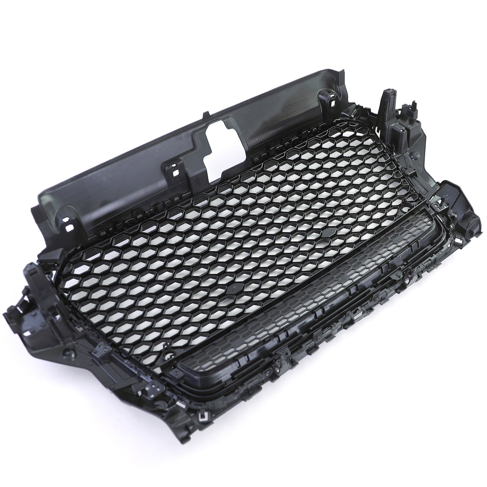 Honingraat grill - Audi A3 8V 12-16 - Badgeloos zwart glans - PDC.