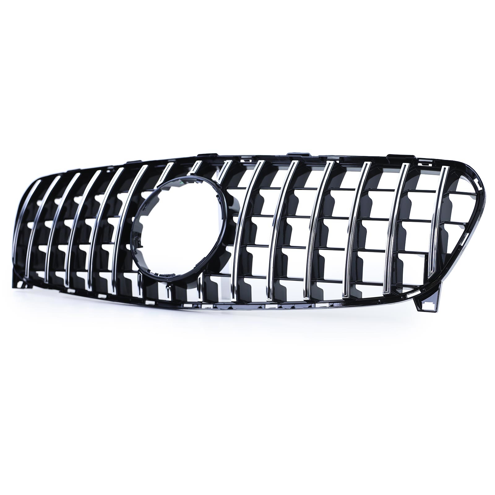 Autogrille geschikt voor Mercedes GLA X156 17-21 - Zwart/Chroom - Sportieve look