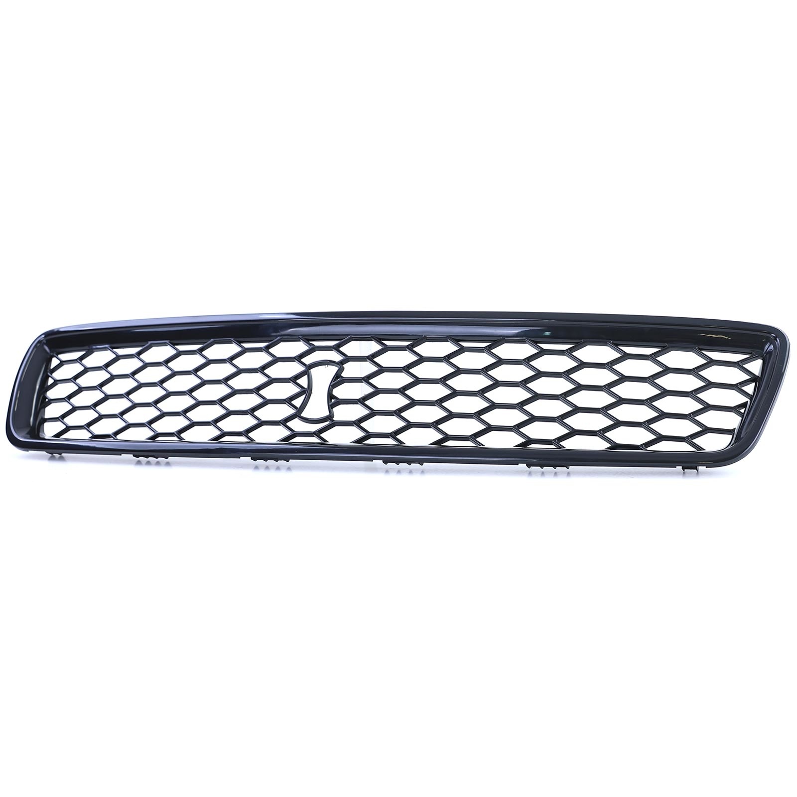 Honingraat Grill geschikt voor Audi A4 B5 94-01 - Badgeloze Sport Optiek - Glanzend Zwart