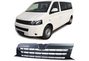 Autogrille geschikt voor VW Bus T5.2 Facelift 09-15 - Badgeloos Zwart Mat - Sportieve Look
