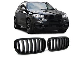 Autogrille geschikt voor BMW X5 F15 X6 F16 13-19 - Sportieve look - Prestaties zwart glans