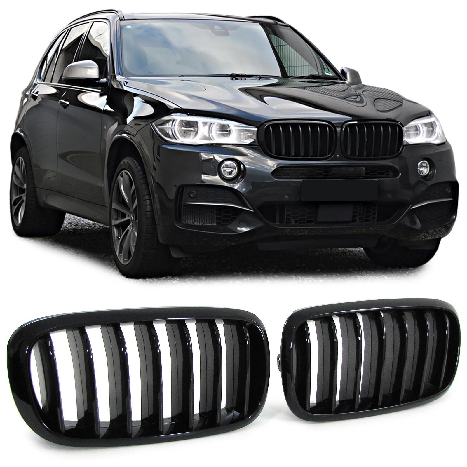 Autogrille - BMW X5 F15 X6 F16 13-19 - Sportieve look - Prestaties zwart glans
