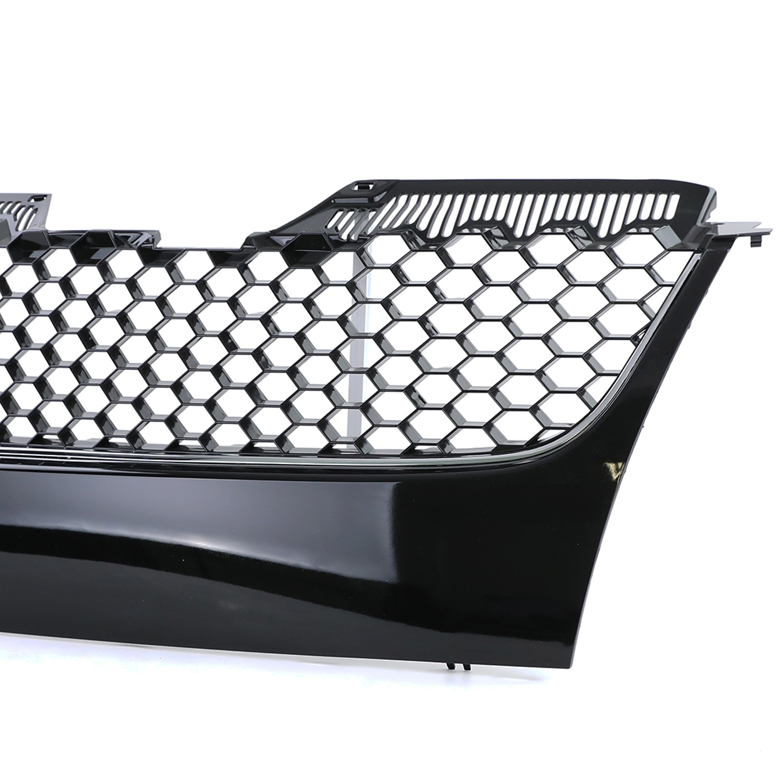 Honingraat grill geschikt voor VW Golf 5 GTI 03-09 - Zwart glans - Chromen strip