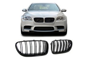 Radiateur grill - geschikt voor BMW 5 Serie F10 F11 10-17 - Dubbele stang - Zwart glans