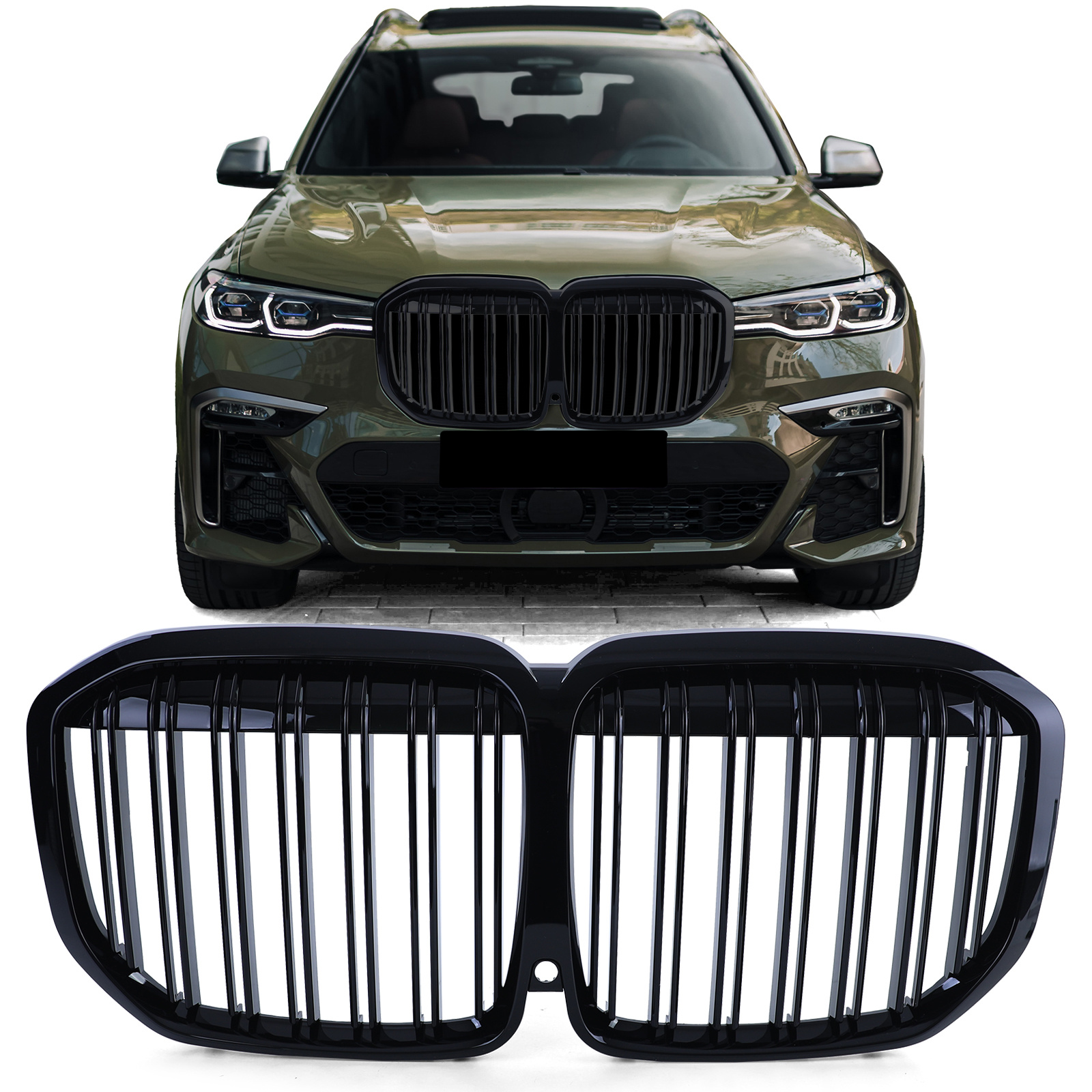 Sportgrille geschikt voor BMW X7 G07 - Double bar - Performance Gloss